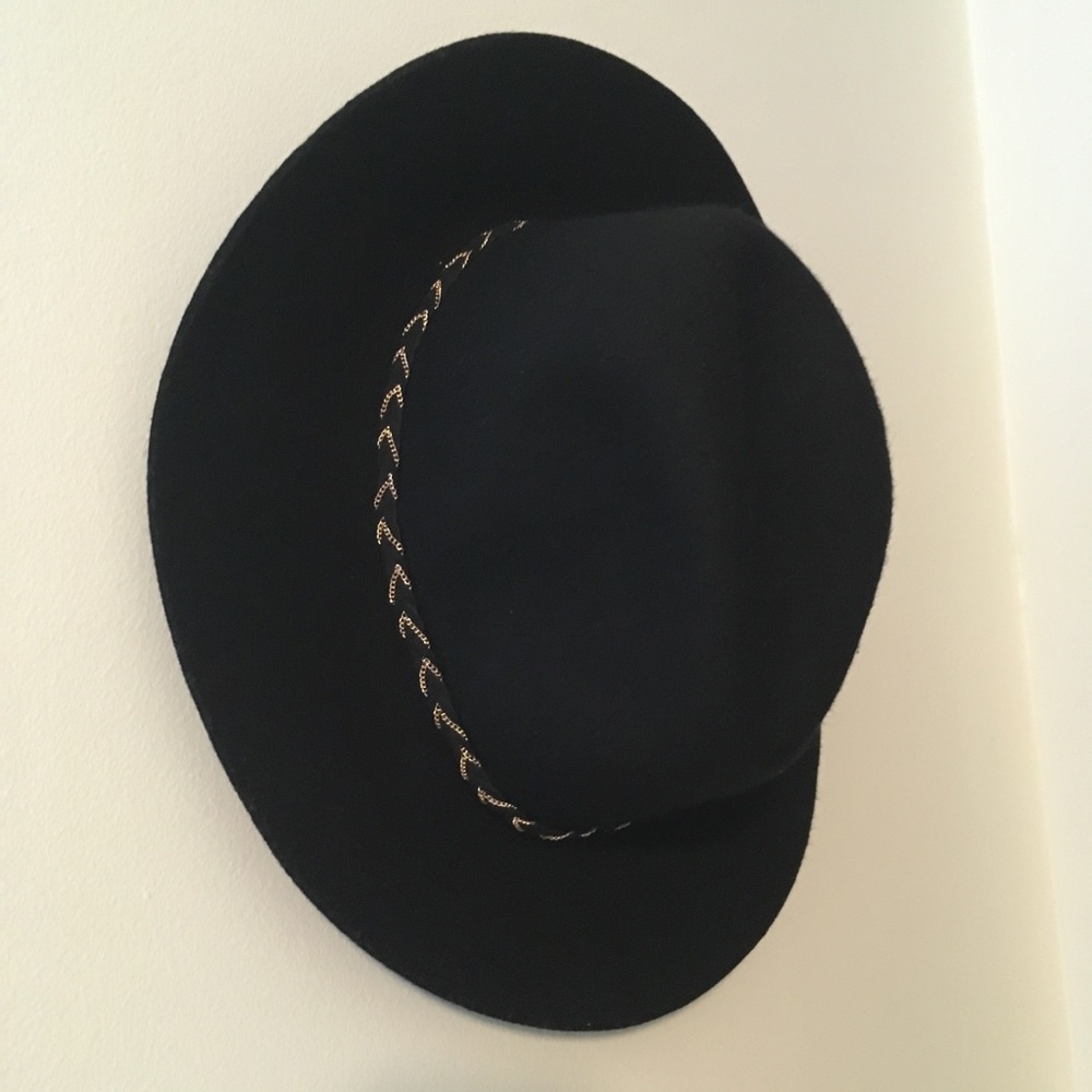 Black Wool Fedora Hat